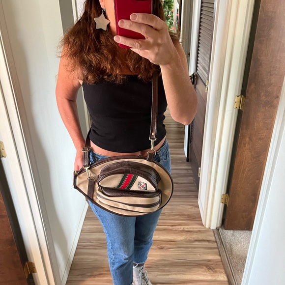 Vintage Tennis Cover Upcycle to Crossbody bag ABC Wide World of Sports 1960s - Picture 8 of 10